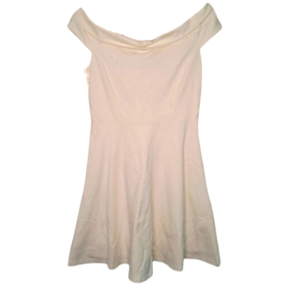 Lulu's Season of Fun White Off-Shoulder Skater Dress Size Medium